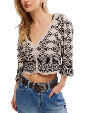 NWT FREE PEOPLE Geo Floral Cardi
